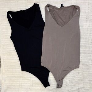 Express body contour Elegant Black and Tan Bodysuit Set size xs